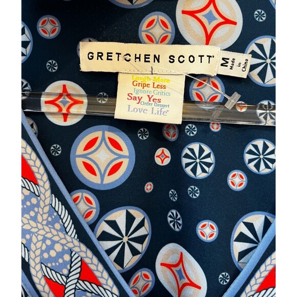 Gretchen Scott Jersey Bordertown Ditto Dress Imari Equestrian Scarf Nautical M - Picture 3 of 7